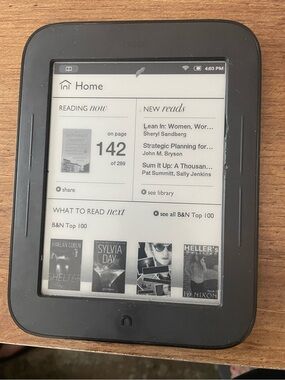 Nook Black eReader with Grayscale E Ink Screen